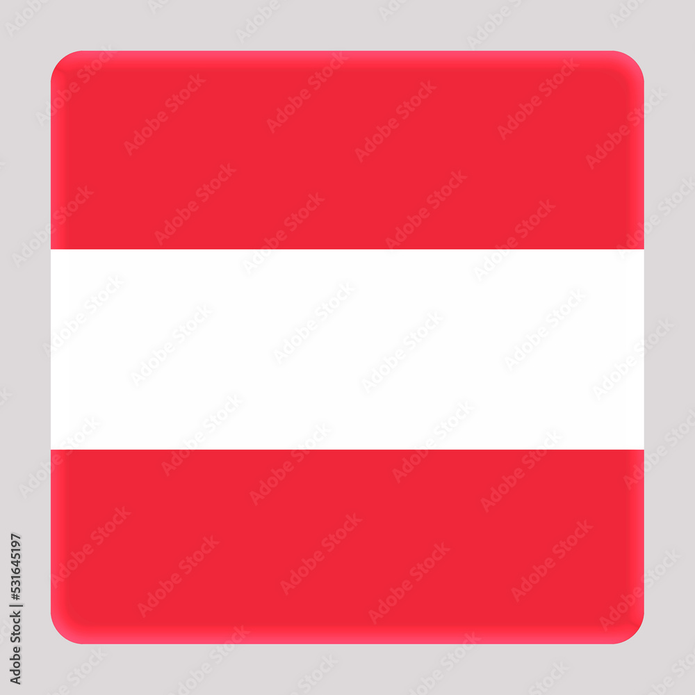 Naklejka premium 3D Flag of Austria on a avatar square background.
