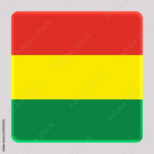 3D Flag of Bolivia on a avatar square background.