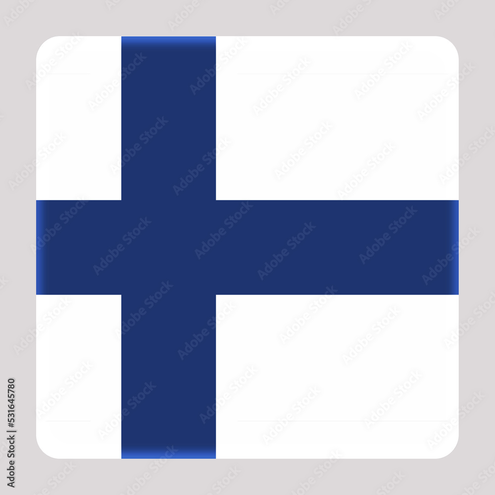 3D Flag of Finland on a avatar square background. 3D Flag of Finland on a avatar square background.