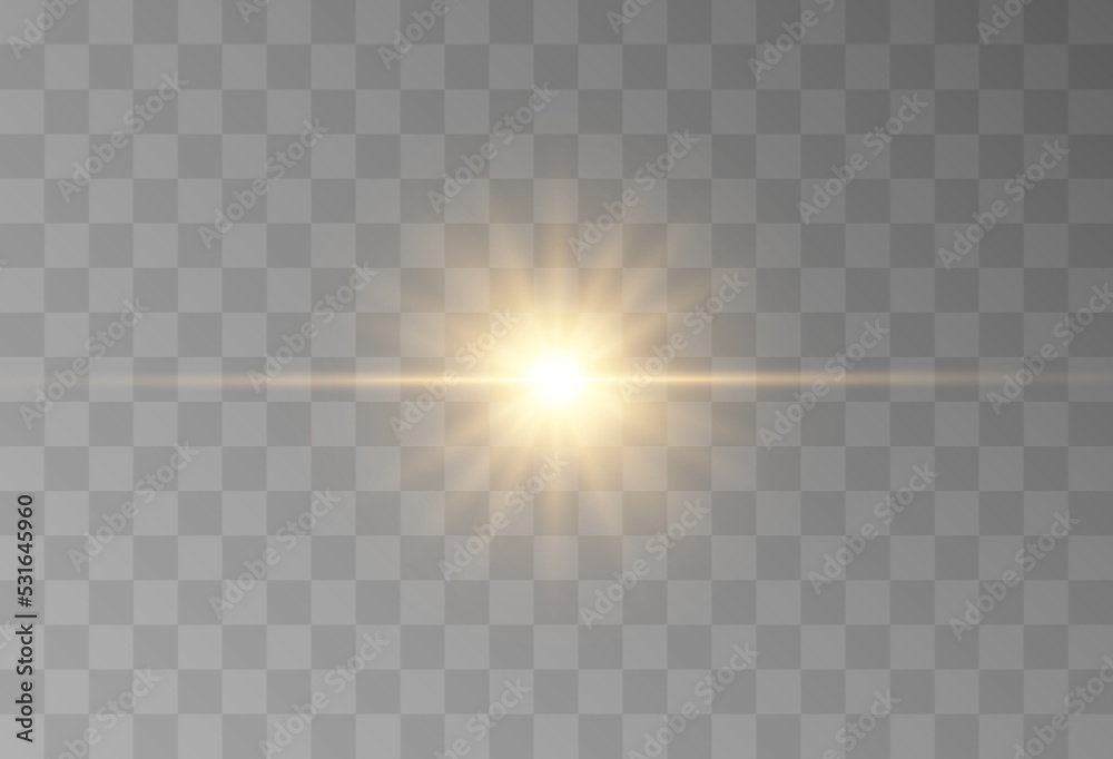 Bright beautiful star.Vector illustration of a light effect on a transparent background. Bright beautiful star.Vector illustration of a light effect on a transparent background.