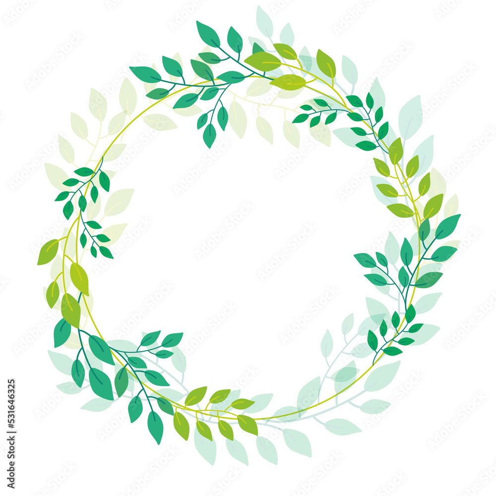 green leaves frame illustration