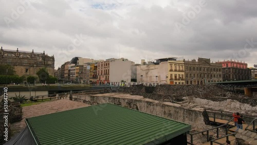 Historical UNESCO World Heritage Aztec Templo Mayor Archaeological Mexico City photo