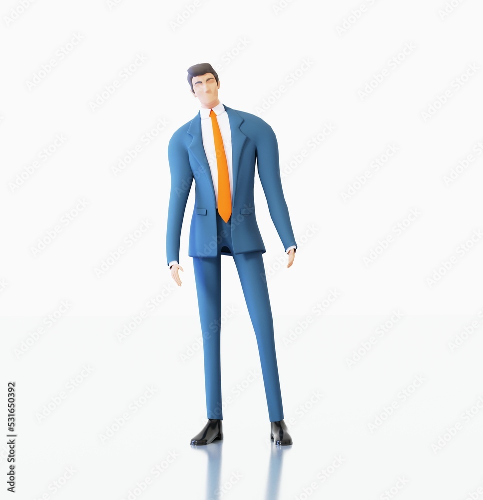 Successful businessman in suit. 3D rendering illustration Successful businessman in suit. 3D rendering illustration