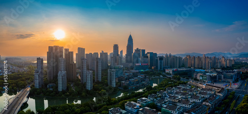 City scenery in Shaoxing City  Zhejiang Province  China