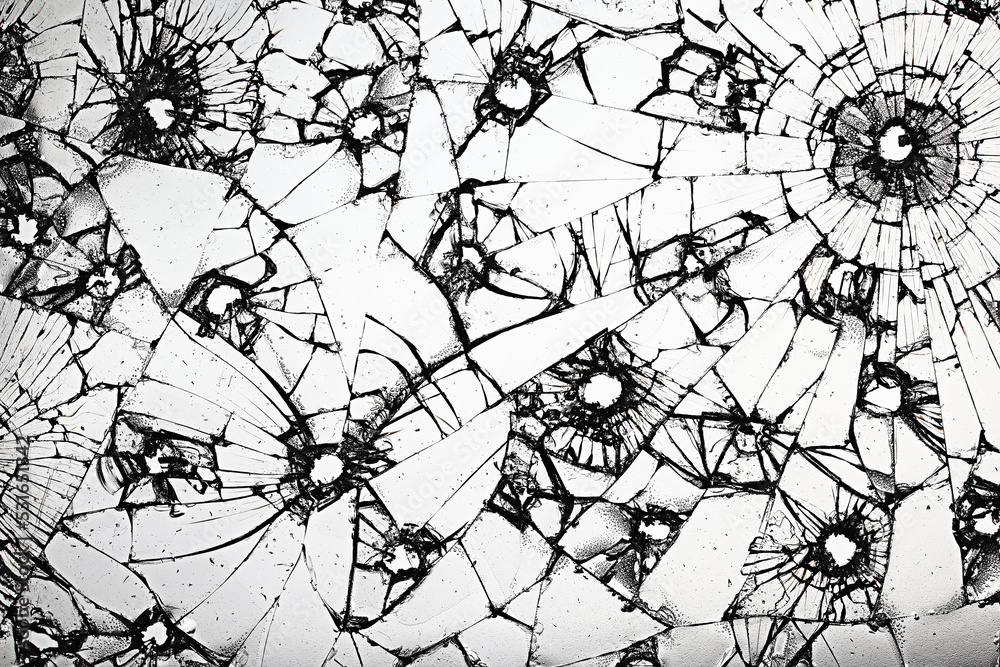 Obraz premium group of bullet holes on the glass abstract background window