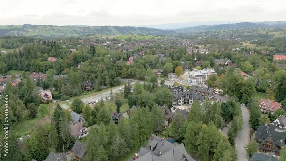 Panorama of Zakopane. Aerial shot. View of the city Panorama of Zakopane. Aerial shot. View of the city