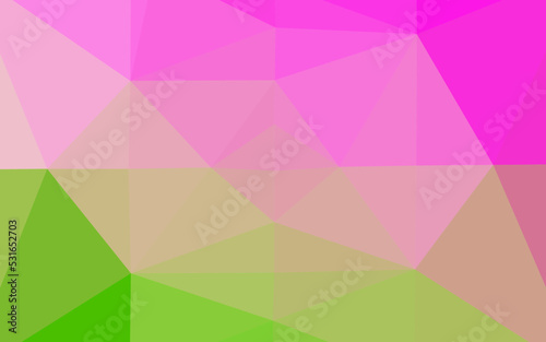 Light Pink  Green vector polygonal template.