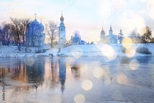 winters in vologda river landscape cathedral orthodox christmas russia