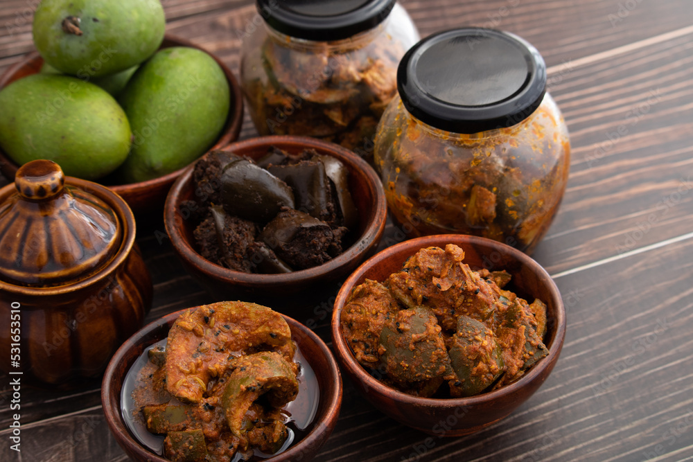 Mango Pickle Also Called Aam Ka Achar, Organic Dry Kachi Keri Achaar, Masaledar Sookha Kairi Made Of Kacha Raw Green Sliced Mangoes Mixed Marinated With Ghani Sarson Tel, Masala, Spices, Mustard Oil Mango Pickle Also Called Aam Ka Achar, Organic Dry Kachi Keri Achaar, Masaledar Sookha Kairi Made Of Kacha Raw Green Sliced Mangoes Mixed Marinated With Ghani Sarson Tel, Masala, Spices, Mustard Oil