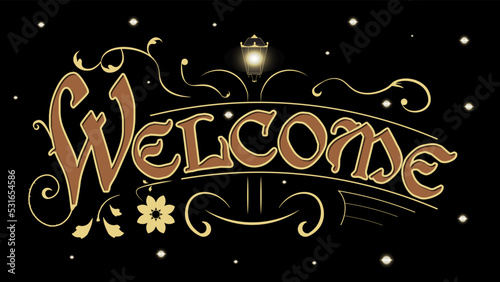 Vintage Nature Welcome Typography Banner Design