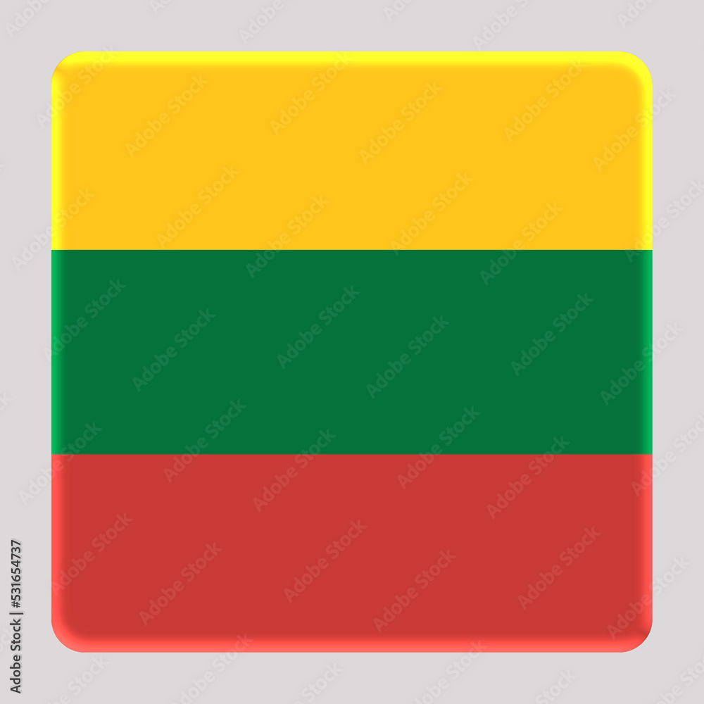 3D Flag of Lithuania on a avatar square background. 3D Flag of Lithuania on a avatar square background.
