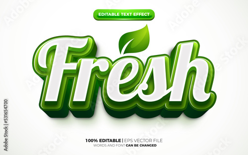 fresh green nature 3d logo template editable text effect style