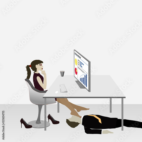 Fotografi female domination in the office