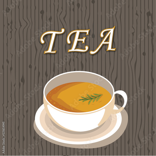 A Cup of Tea with Rosemary Illustration