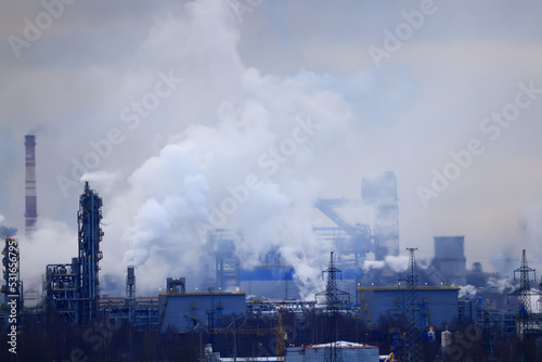metallurgical plant landscape pollution of nature © kichigin19