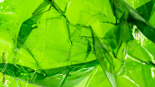 Fotografi Plastic green bag texture background