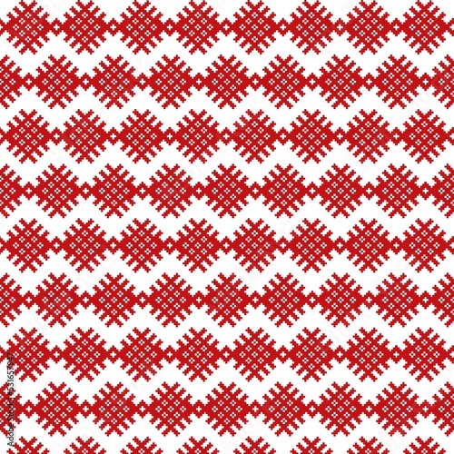 Ukrainian national pattern. Vyshyvanka. Ukrainian traditional ornament. Folk ethnic pattern. Seamless pattern. Ukrainian embroidery