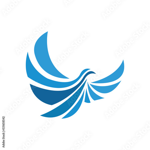 Phoenix logo symbol, vector concept design, modern abstract flying phoenix bird vector, Fire bird phoenix logo design.
