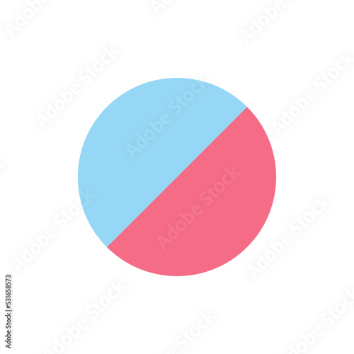 Disk shaped tablet flat color ui icon. Oral medication. Solid dosage. Pill prescript. Simple filled element for mobile app. Colorful solid pictogram. Vector isolated RGB illustration