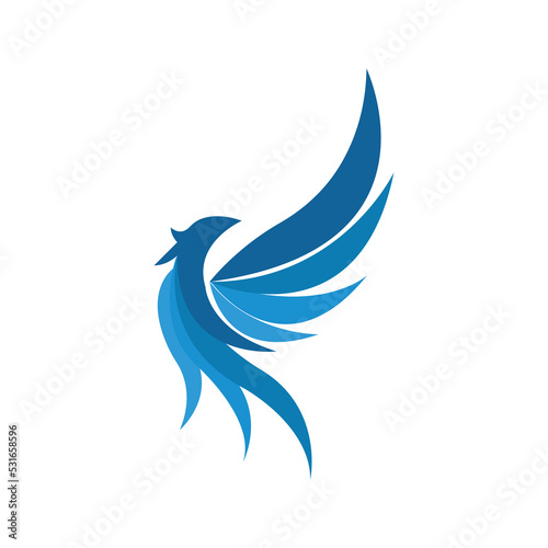 Fototapeta Naklejka Na Ścianę i Meble -  Phoenix logo symbol, vector concept design, modern abstract flying phoenix bird vector, Fire bird phoenix logo design.