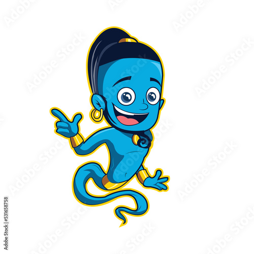 Genie concept character design  jin  genie  gin vector  illustration drawing