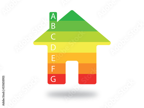 Illustration de l'efficacité énergétique et de la performance de la rénovation d'une maison écologique, maison écologique à faible consommation, développement durable, vecteur EPS