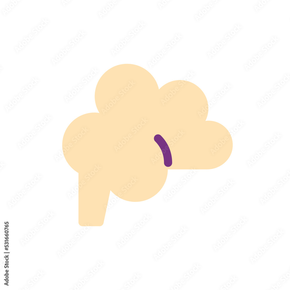 Brain flat color ui icon. Nervous system centre. Neurological checkup. Human organ. Simple filled element for mobile app. Colorful solid pictogram. Vector isolated RGB illustration Brain flat color ui icon. Nervous system centre. Neurological checkup. Human organ. Simple filled element for mobile app. Colorful solid pictogram. Vector isolated RGB illustration