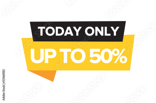 Sale up to 50 percent off handwritten and display tipography lettering black yellow white background banner. 10 EPS. photo