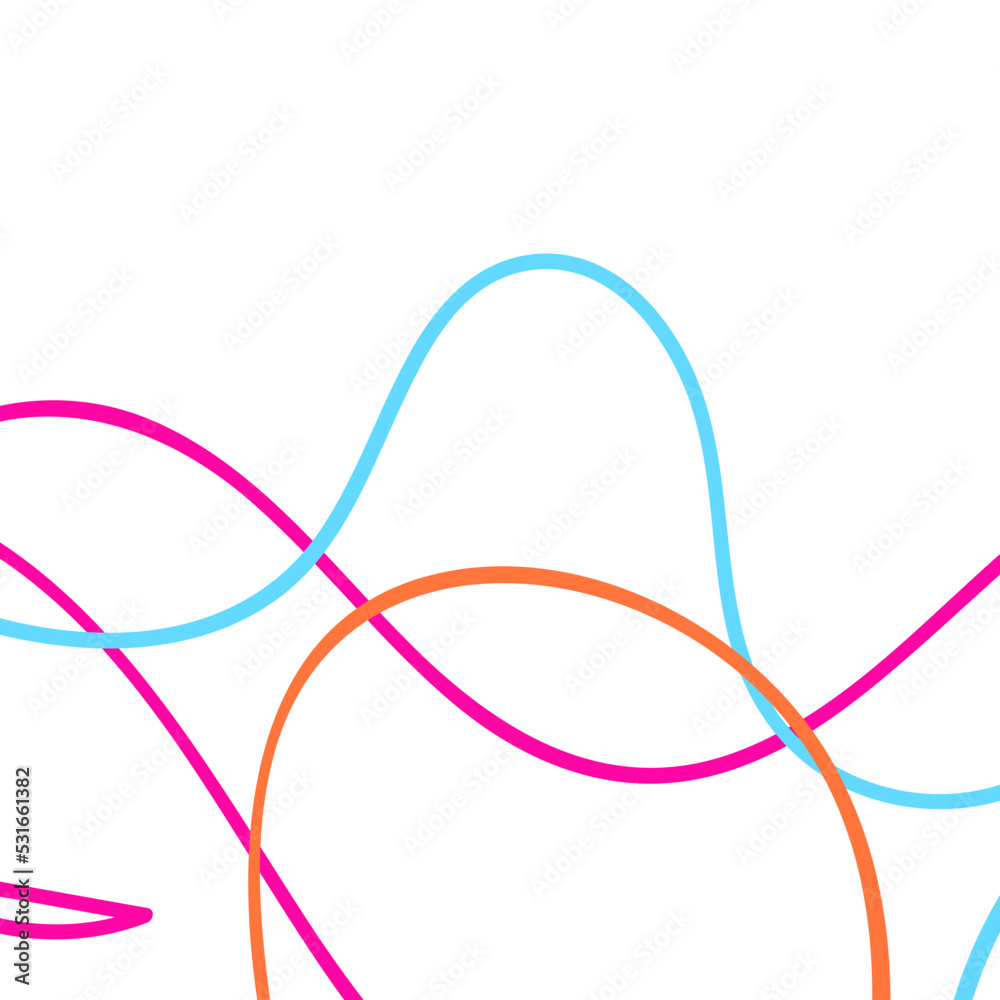 Pink Blue Orange Doodle Lines Pink Blue Orange Doodle Lines