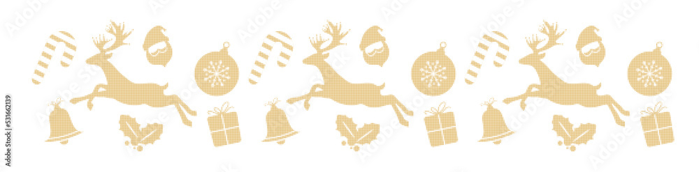 Obraz premium halftone Christmas element vector illustration, dotted