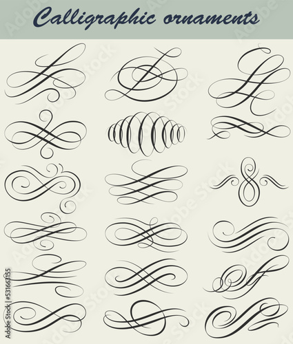 Elegant, vintage, ornamental vector swirls to decorate a page with text. 