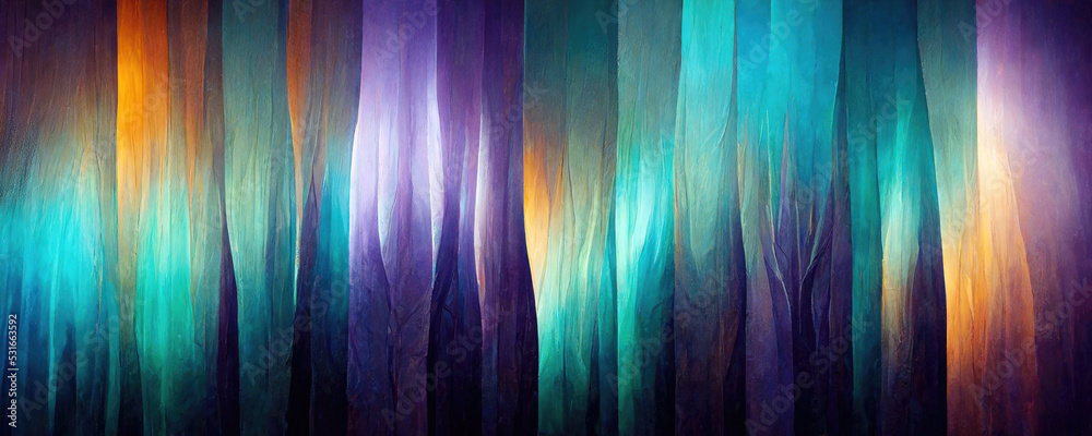 Leinwandbild Motiv - Robert Kneschke : Abstract organic lines as colorful wallpaper background