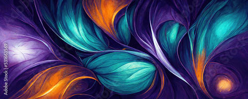 Abstract organic floral wallpaper background illustration #531663569