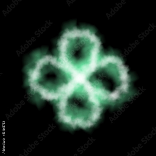 Smoke quatrefoil. Isolated ...
