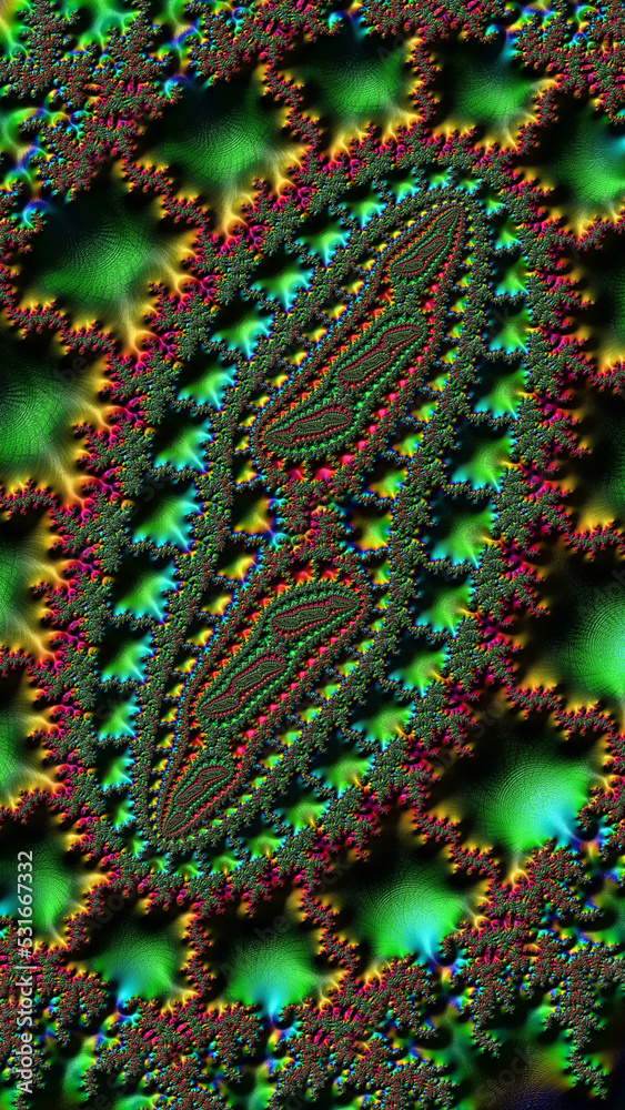 Artistic and imaginative digitally designed abstract 3D fractal background