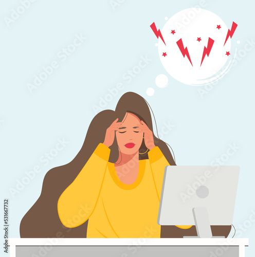 Business lady. Sad business woman, overloaded with office work.