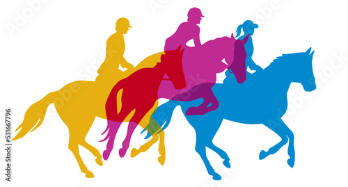 Horse riding sport graphic.
