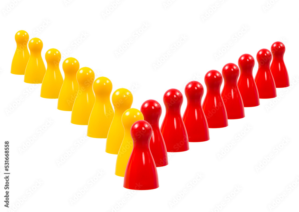 Two rows of pawns comming together and merge