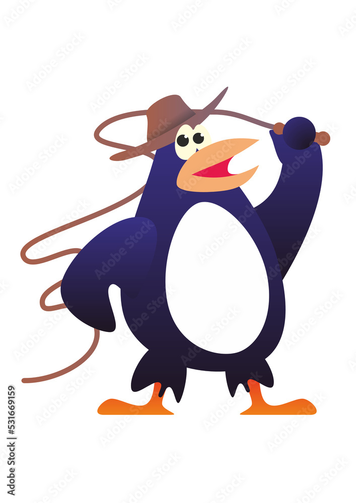 Penguin with Hat and Whip Penguin with Hat and Whip