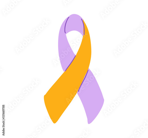 World Psoriasis Day October 29 handwritten lettering. Purple and orange support ribbon. Web banner vector template