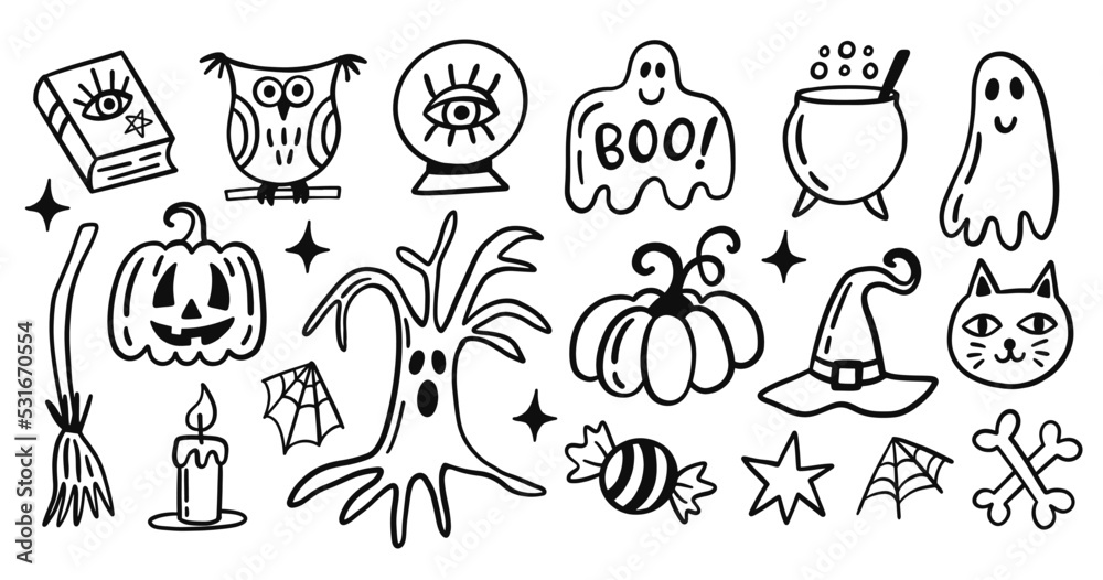 Halloween icons ghost devil sketch cartoon characters vectors stock in  format for free download 280MB