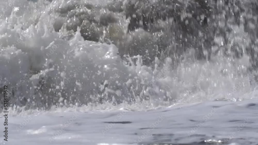 Big sea Waves with foam in beautiful Black Sea Big sea Waves with foam in beautiful Black Sea