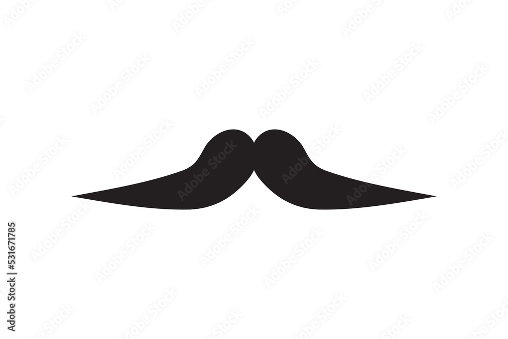 Moustache vector icon. Black retro style mustache. Shave barber vintage man face Moustache vector icon. Black retro style mustache. Shave barber vintage man face