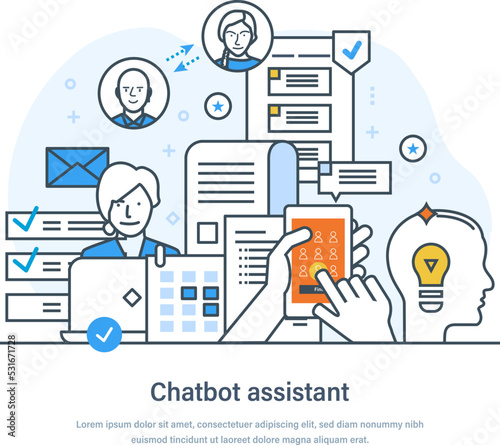 Chatbot assistant, online support and mobile helper web page