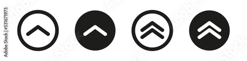 Swipe up icon. Scroll arrow. Drag upwards vector set. Swipe button isolated symbol. Arrow up icon on white background.
