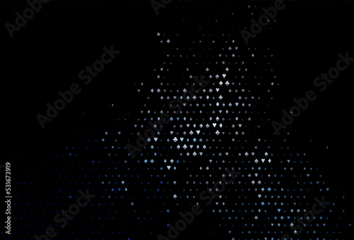 Dark blue vector pattern with symbol of cards. © Dmitry
