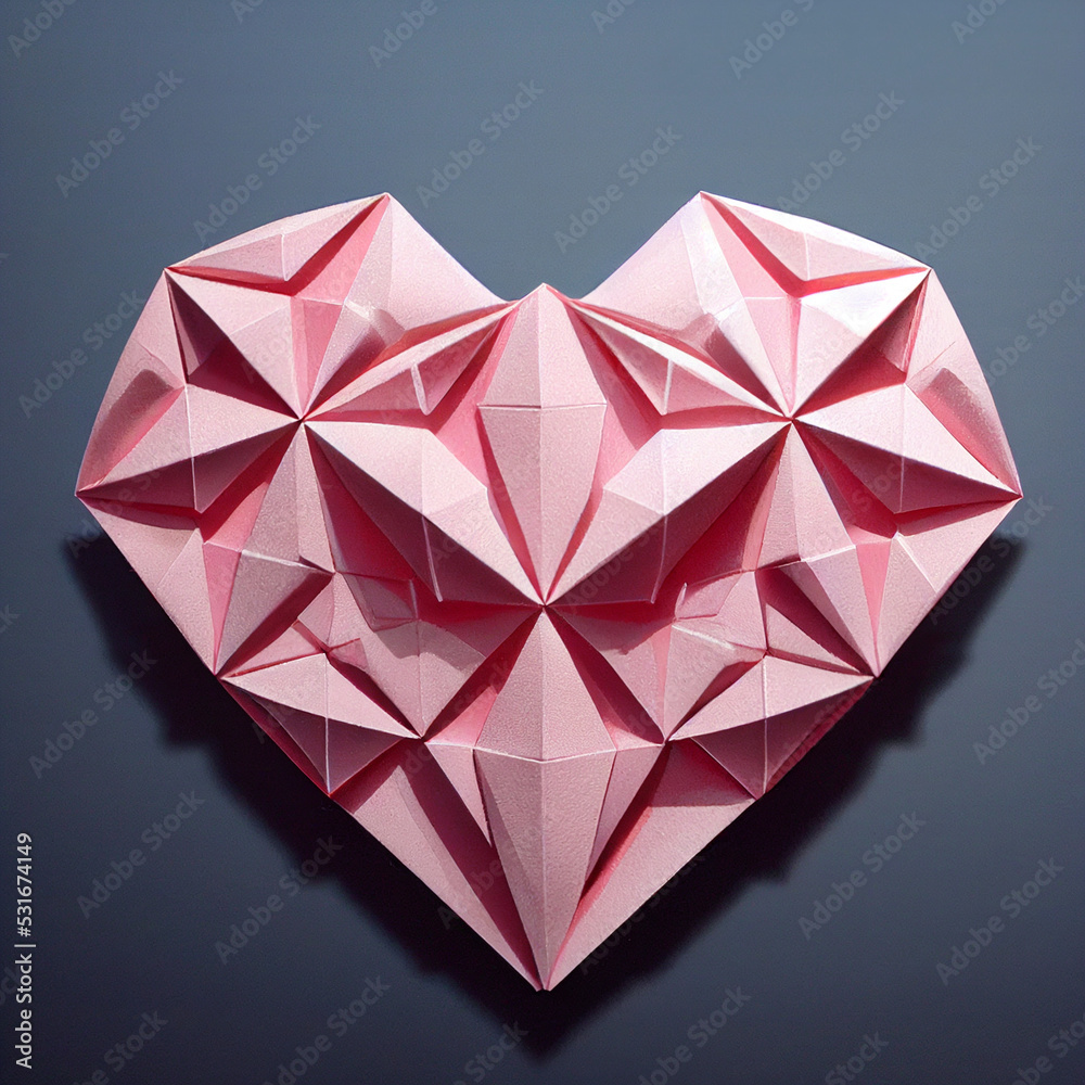 heart in origami style heart in origami style