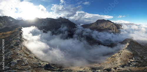 Fotografi Grandiose Panoramen am Rifugio Vaccarone - Alta Via Val di Susa, Piemont, Italie