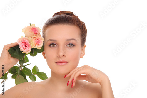 young beautiful woman with a rose