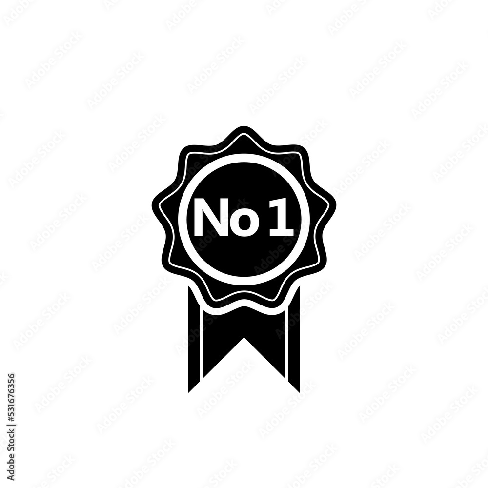 No 1 Champion or Winner. Number one for 1st place icon isolated white background No 1 Champion or Winner. Number one for 1st place icon isolated white background